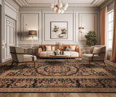 9' 10''x11' 8'' Chocolate Tan Aqua Color Hand Knotted Aubusson Savonnerie 100% Wool Traditional Oriental Rug